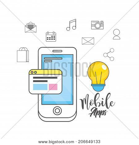 smartphone apps technology social media vector illustration