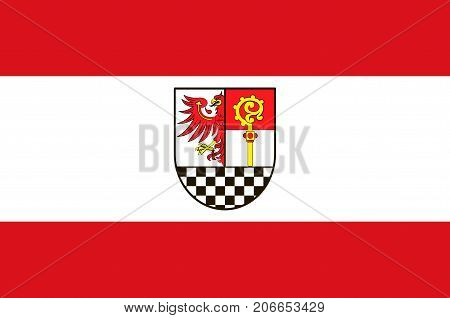 Flag of Teltow-Flaeming is a district in Brandenburg Germany. Vector illustration from the 