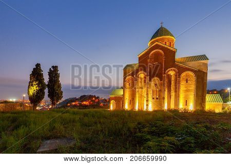 View of the Bagrat temple at sunset. Kutaisi. Georgia.