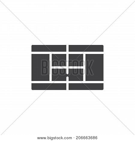 Tennis court icon vector, filled flat sign, solid pictogram isolated on white. Symbol, logo illustration.