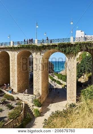 Ponte Di Polignano A Mare Bridge. Apulia, Italy.