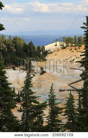 Geyser in Lassen Volcanic National park in California, USA