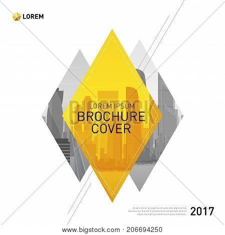 Design element for corporate graphic layout. Modern abstract geometry background template design whith colored cityscape vector illustration for investment, business, real estate, construction.