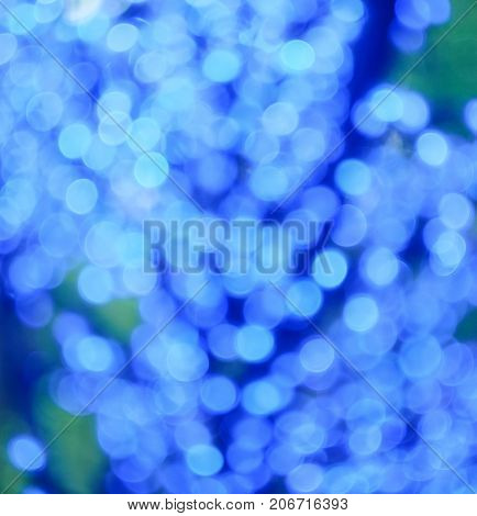 Blue Bokeh Lights, Defocused, Holiday And Festive Background