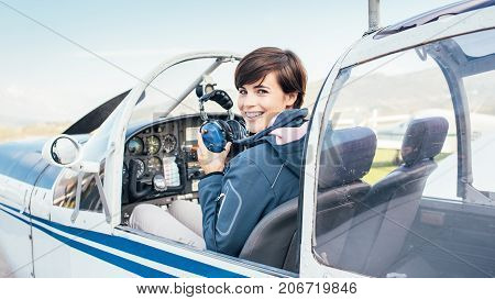 Pilot In The Aircraft Cockpit