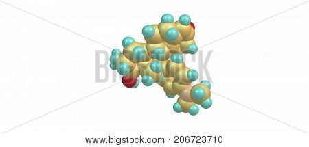 Mifepristone is a medication typically used with misoprostol to bring about an abortion. This combination is more than 95 per cent effective during the first 50 days of pregnancy. 3d illustration