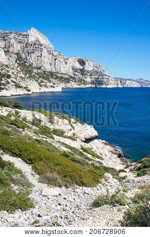 The Calanque de Morgiou one of the biggest calanques located between Marseille and Cassis France
