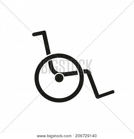 Simple icon of wheelchair. Disabled person care, handicapped, assisted living facility. Medical equipment concept. Can be used for topics like medicine, hospital, health