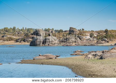 View of the marsh located in the Barruecos area, Caceres, Spain