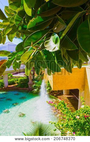 Sharm El Sheikh, Egypt - September 26, 2017: Buildings and Area Hotel Monter Carlo Sharm Resort and SPA at Sharm El Sheikh, Egypt on September 26, 2017