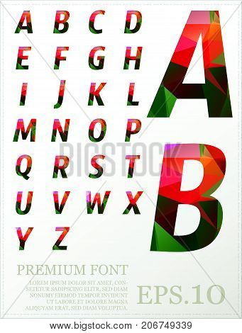 Multicolor Font Lowpoly Style Design Alphabat Polygonal