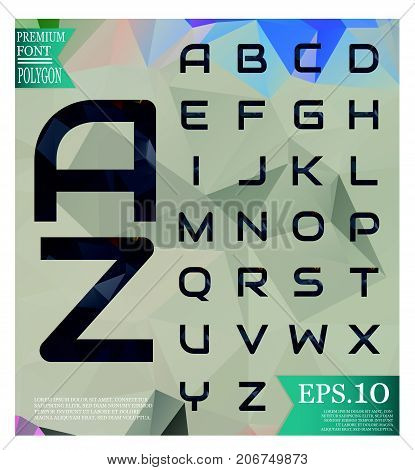 Polygonal Alphabat Font Vector And Background  Polygonal , Pale-colored