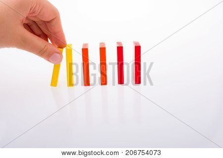 Coorful Domino Blocks On White Background