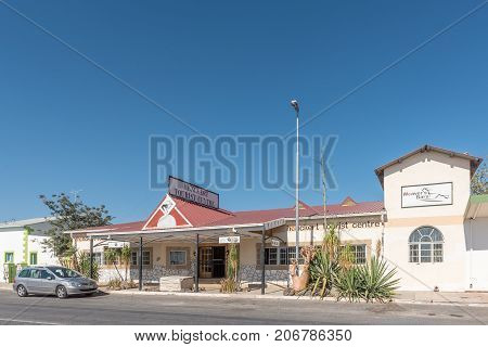 KARIBIB NAMIBIA - JULY 3 2017: A tourist centre with gift shops in Karibib a small town in the Erongo Region of Namibia.