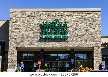 Indianapolis - Circa September 2017: Whole Foods Market. Amazon announced an agreement to buy Whole Foods for $13.7 billion VII