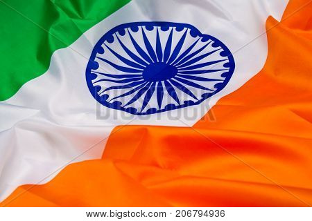 The Flag Of The Republic Of India. The place to advertise template.The view from the top.