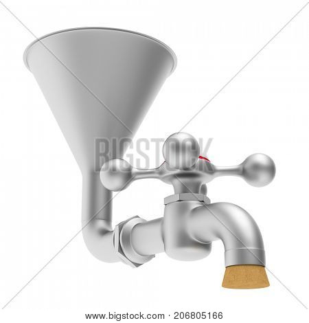 faucet on white background. Isolated 3D illustration