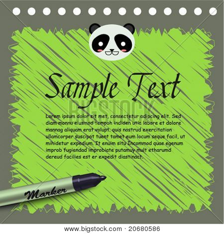 Adorable Skizze Linie Textur Hintergrund mit Markierung Pen Memo Pad-Vektor-illustration