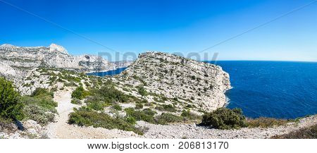 The Calanque de Morgiou one of the biggest calanques located between Marseille and Cassis France