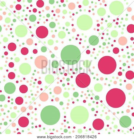 Colorful Polka Dots Seamless Pattern On White 20 Background. Ravishing Classic Colorful Polka Dots T