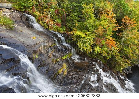 Side view of the top of Barberville Falls
