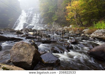 Fog at Barberville Falls in New York