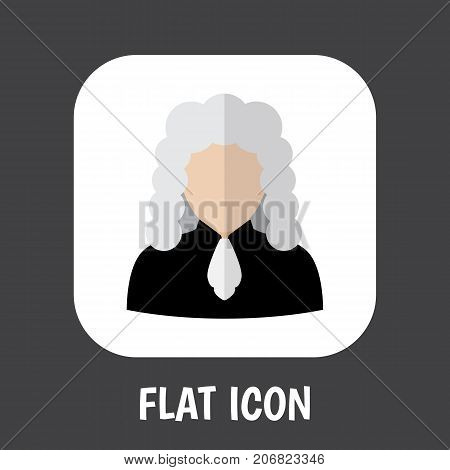 Vector Illustration Of Profession Symbol On Judge Flat Icon