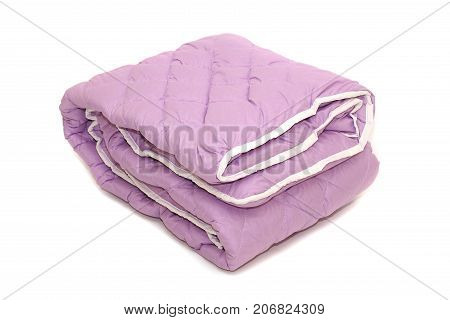 Blanket warm lint sintepon on white background isolation
