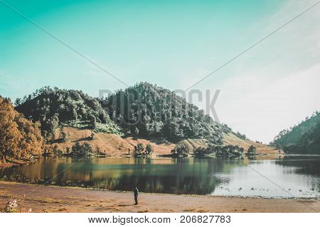 Beautiful Ranu Kumbolo Hill at Bromo Tengger Semeru National Park, Indonesia