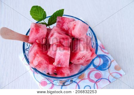 Watermelon Dessert In A Kremanka On Table