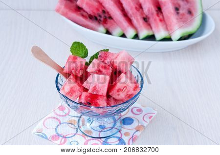 Watermelon Dessert In A Kremanka On Table