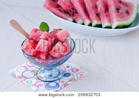 Watermelon Dessert In A Kremanka On Table