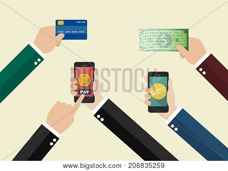 Online payment and Cashless society concept. Business concept