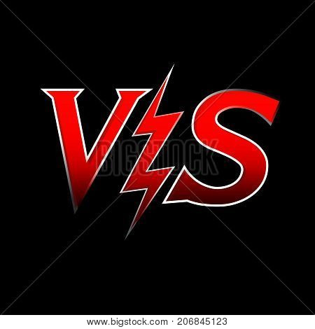 Versus letters or vs logo isolated . Flat style modern logotype design vector illustration