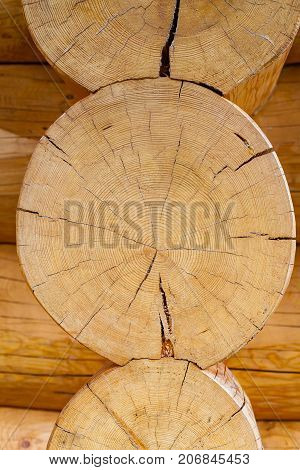 Close up wooden textured house construction in Transilvania Romania