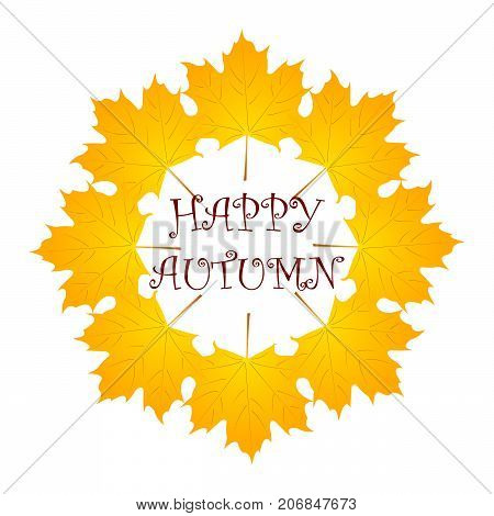 autumn background with yellow leaf. vector. isolated