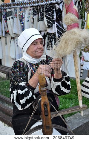 Borschiv - Ternopil - Ukraine - September 8 2013. Ukrainian folk holiday Borschevsk black embroidery and borscht