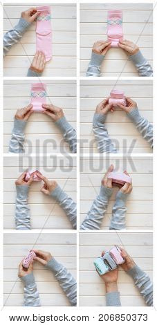 Clothes Storage. Order In The Closet. Folding Socks. Master Class.