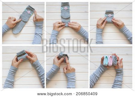 Clothes Storage. Order In The Closet. Folding Socks. Master Class.