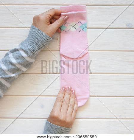 Clothes Storage. Order In The Closet. Folding Socks. Master Class.