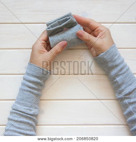 Clothes Storage. Order In The Closet. Folding Socks. Master Class.