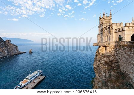 Pier And Swallow Nest Castle Over Black Sea