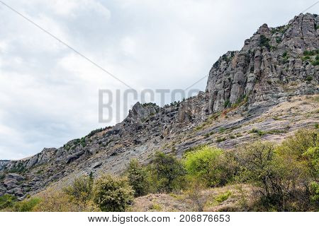 View Of Old Rocks At Demerdzhi Mountain