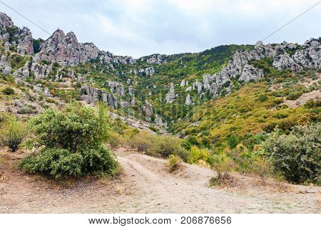 View Of Shaped Rocks At Demerdzhi Mountain