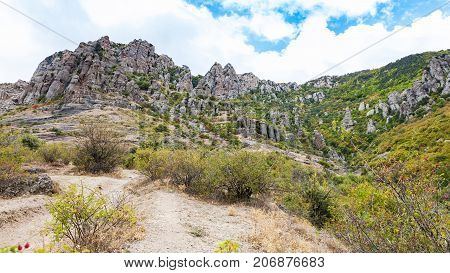 View Of Weathered Rocks At Demerdzhi Mountain