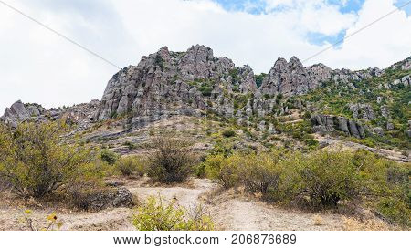 View Of Eroded Rocks At Demerdzhi Mountain