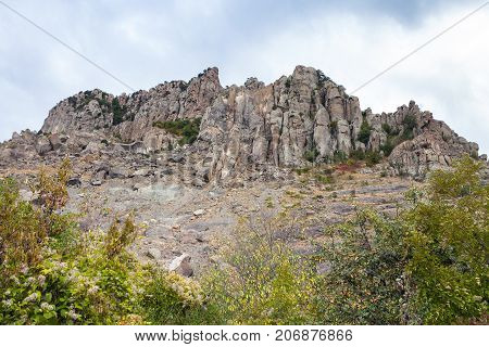 Weathered Rocks Of Demerdzhi Mountain In Park