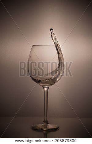 Moving White Wine Glass Over On Sepia Wallpaper