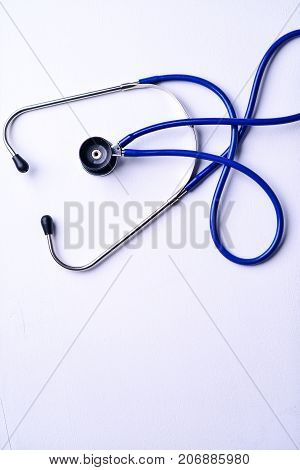 Stethoscope on a table in a doctor's office