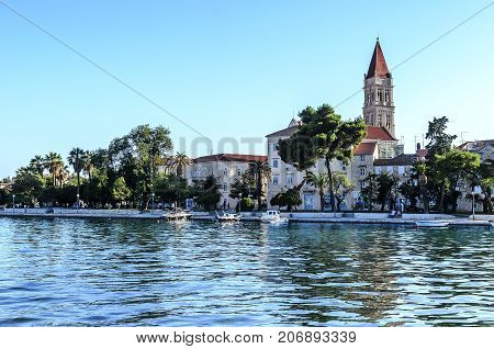 TROGIR, CROATIA - JULY 11, 2017: Canal in the city of Trogir Croatia